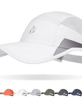 Running Hat Quick Dry Lightweight Breathable Reflective Baseball Cap UPF 50